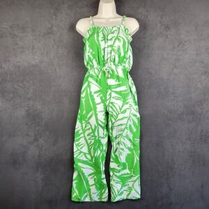 Lilly Pulitzer Target 20th Anniversary Jumpsuit XL Green White Palm Leaf Rayon